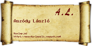 Aszódy László névjegykártya