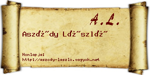 Aszódy László névjegykártya