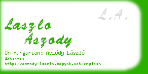 laszlo aszody business card