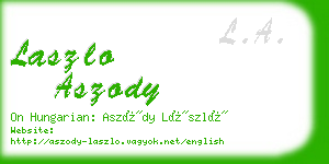 laszlo aszody business card